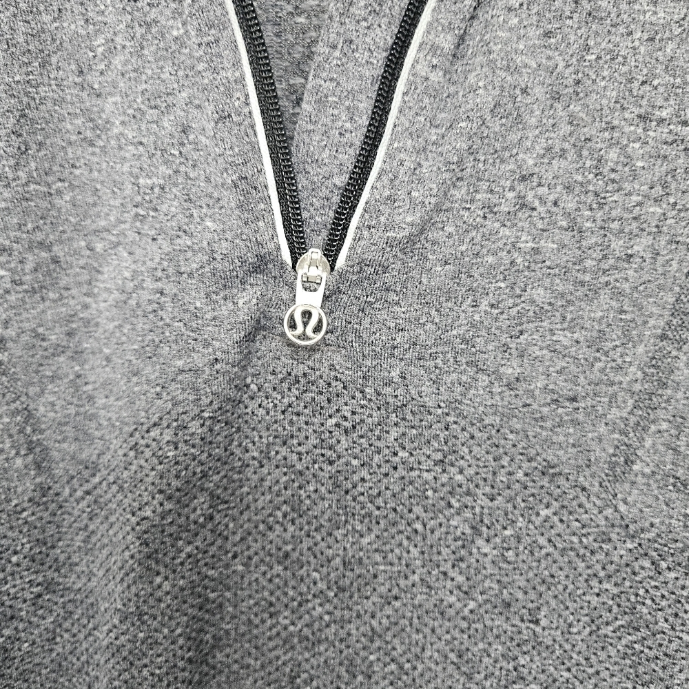 Lululemon Run Swiftly Tech Sz 4 Gray Heathered Quarter-Zip Pullover Top - Picture 4 of 9